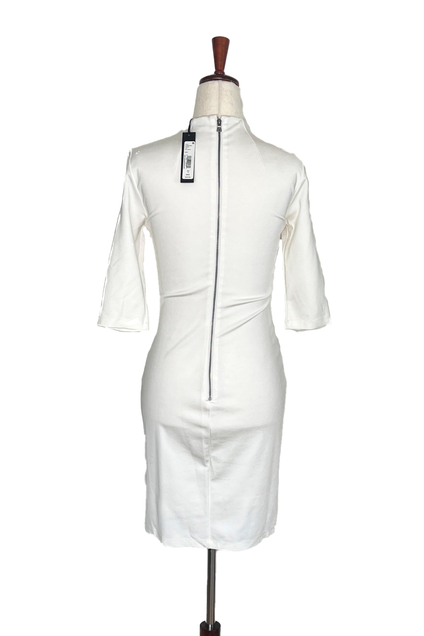 ALICE & OLIVIA - White Fitted Mock Neck Dress W/ TAGS - Size 4