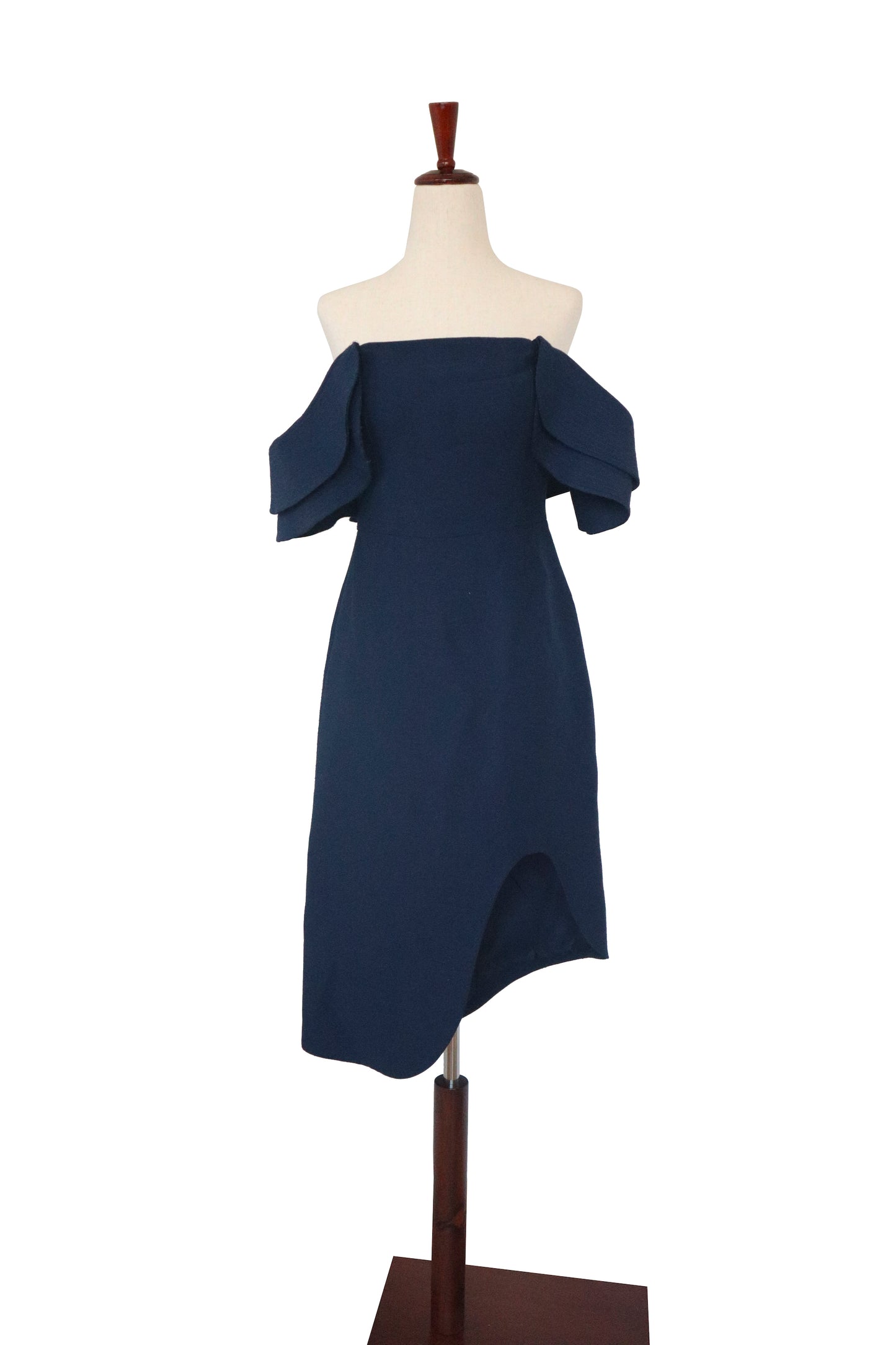 C/MEO COLLECTIVE - Navy Off The Shoulder Dress - Size M*
