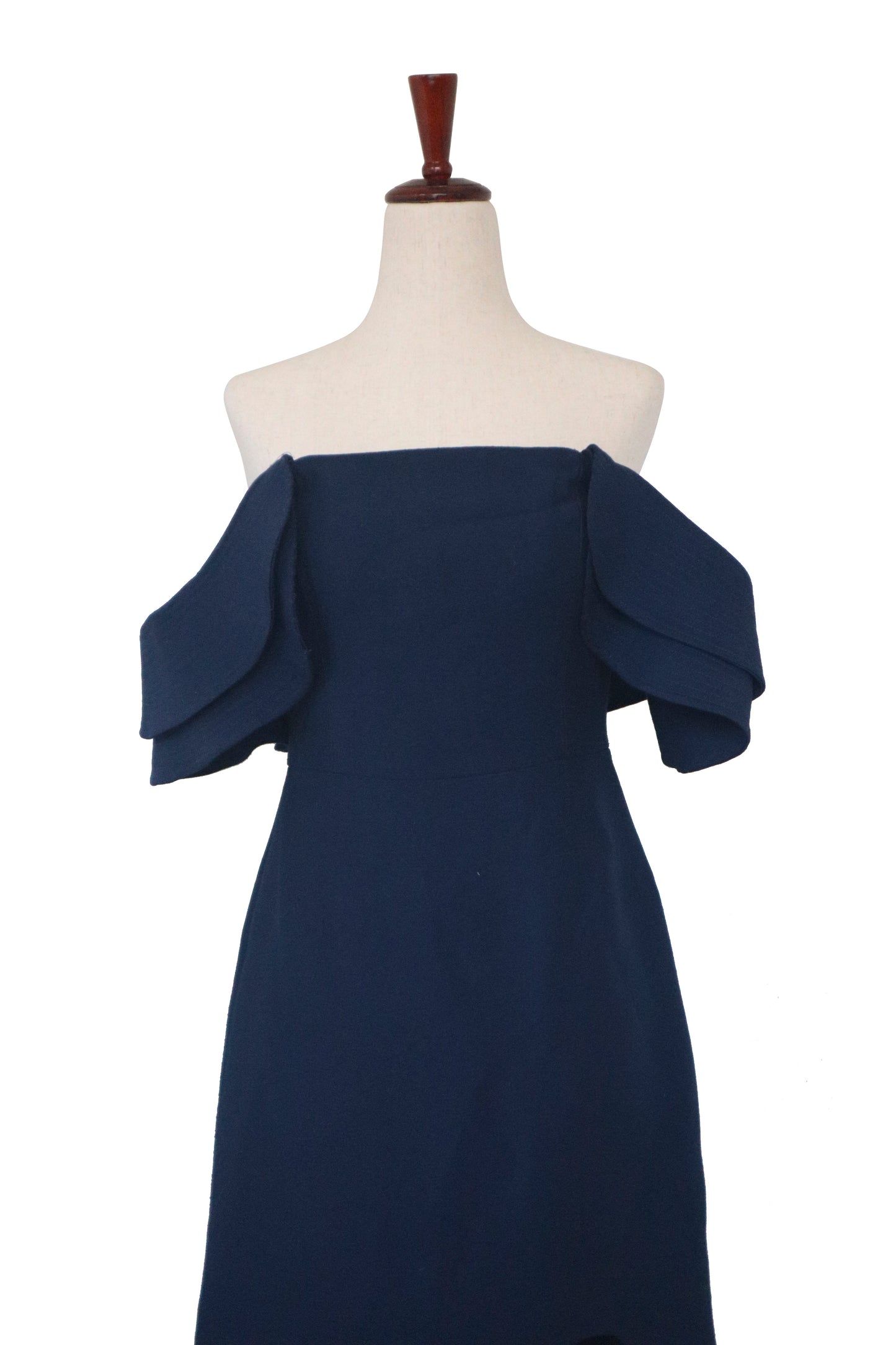 C/MEO COLLECTIVE - Navy Off The Shoulder Dress - Size M*