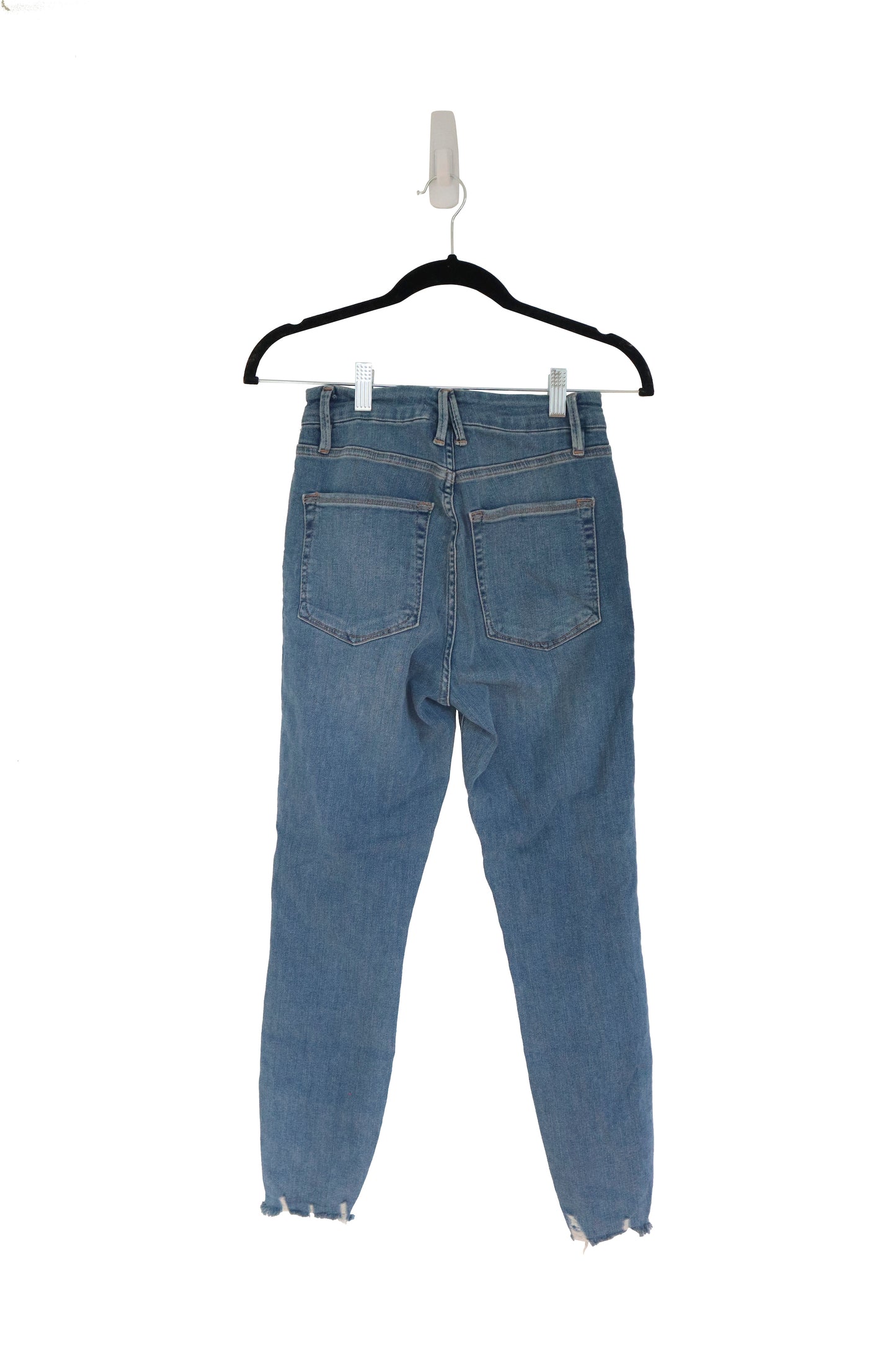 GOOD AMERICAN - Good Waist Cropped Chewed Hem Skinny Jeans W/ TAGS - US 4