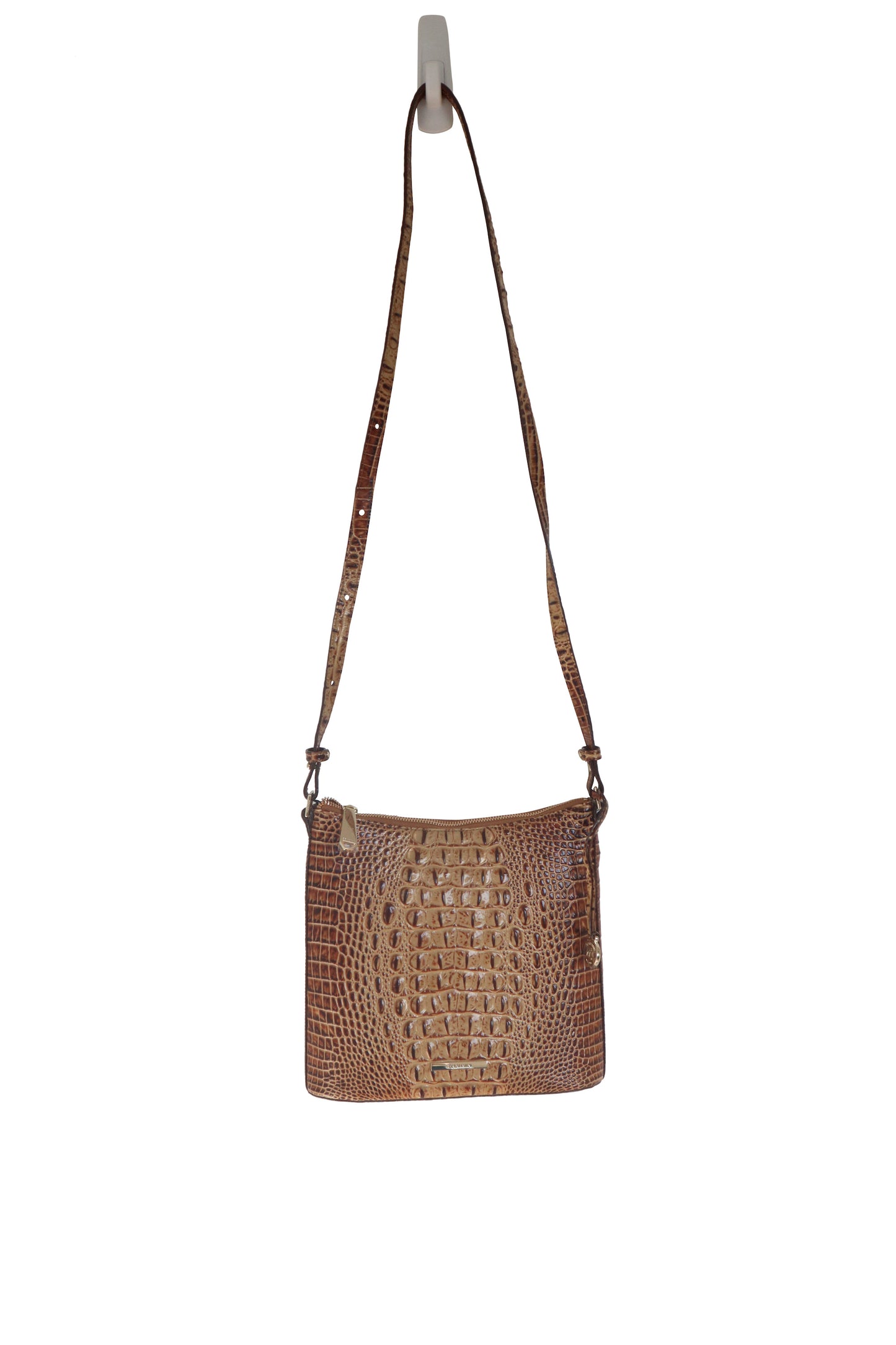 BRAHMIN - Brown Croc Crossbody Handbag