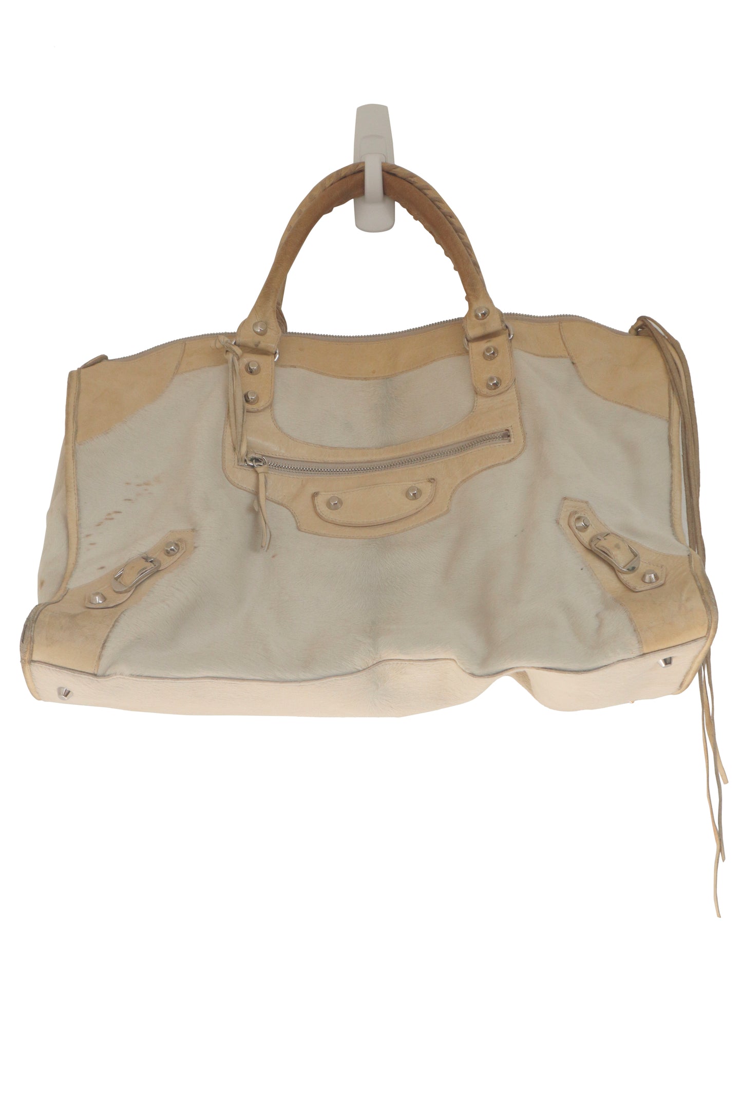 BALENCIAGA - Cream/Ivory Pony Hair City Bag