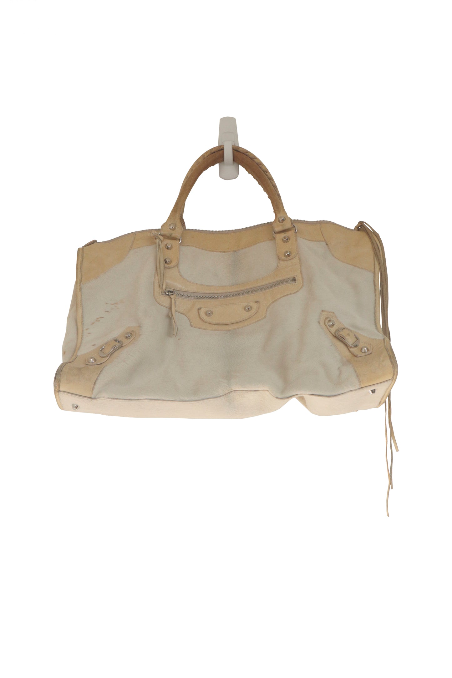 BALENCIAGA - Cream/Ivory Pony Hair City Bag