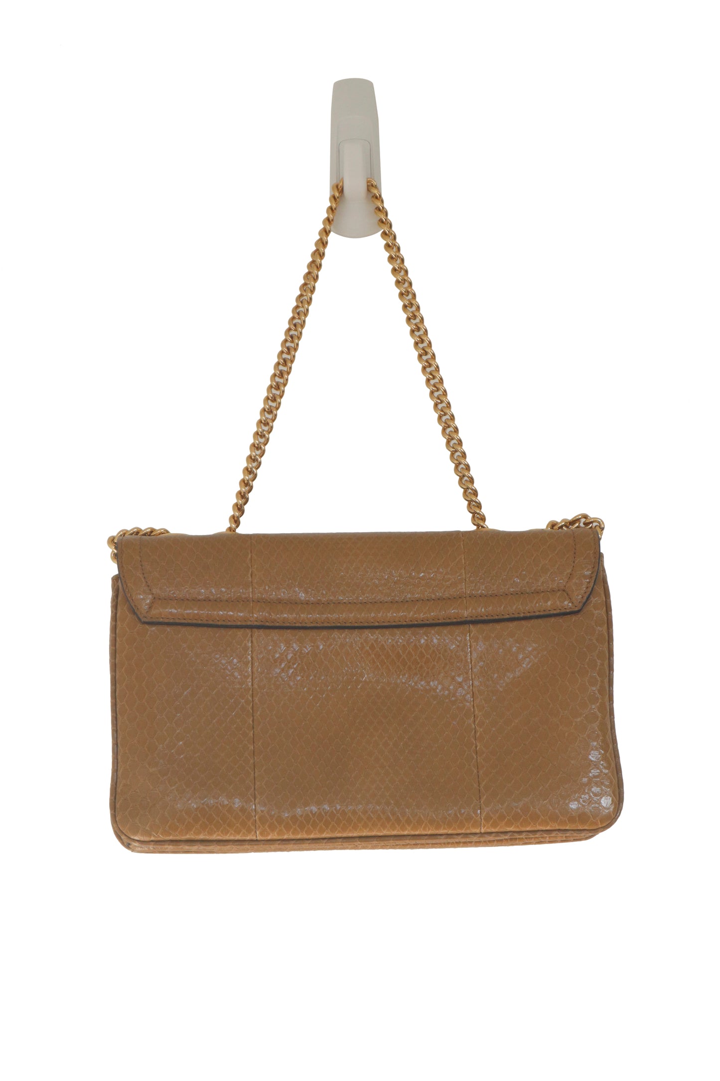 GUCCI - Rajah Python Shoulder Bag w/ Gold Chain
