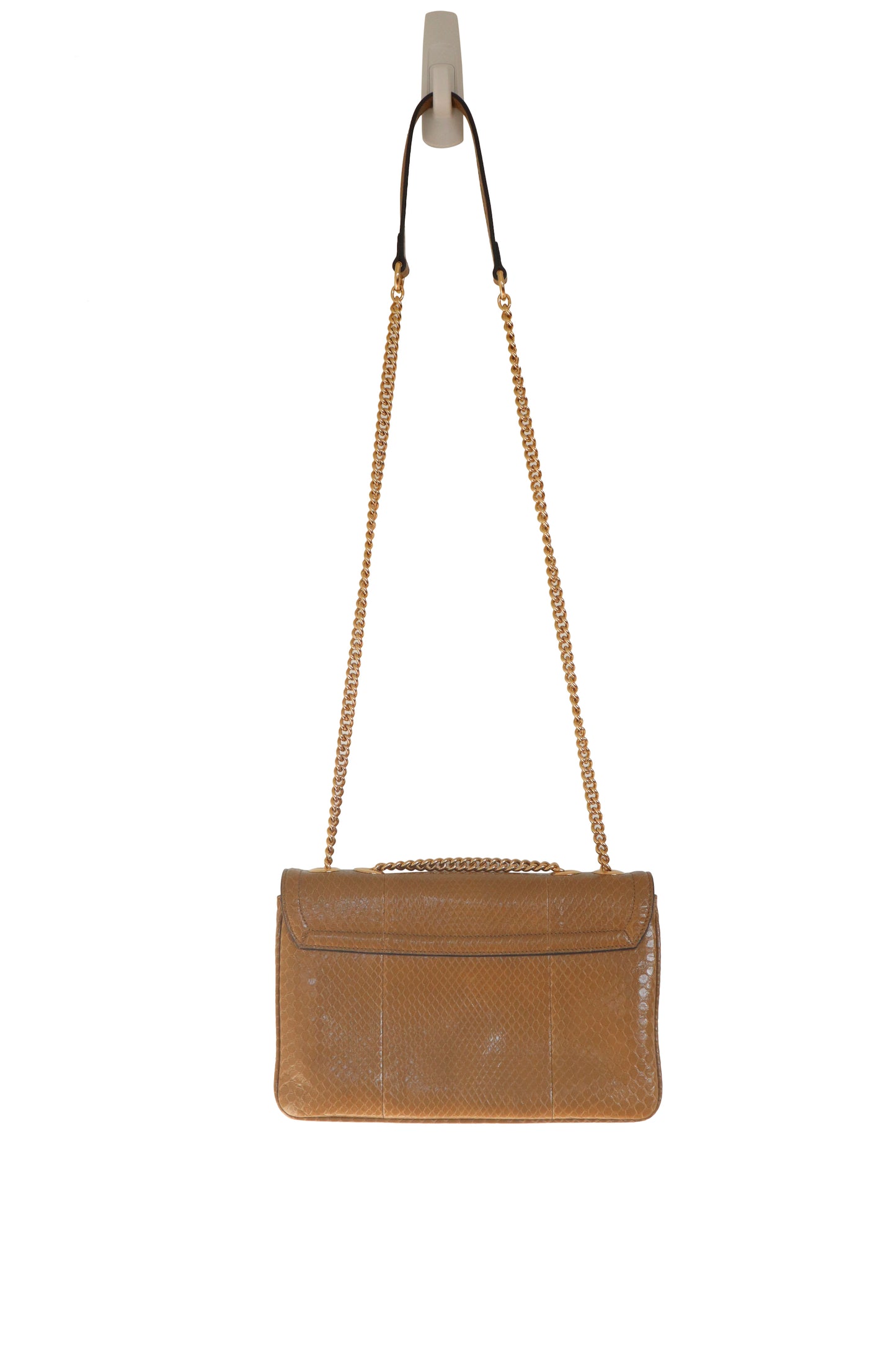 GUCCI - Rajah Python Shoulder Bag w/ Gold Chain