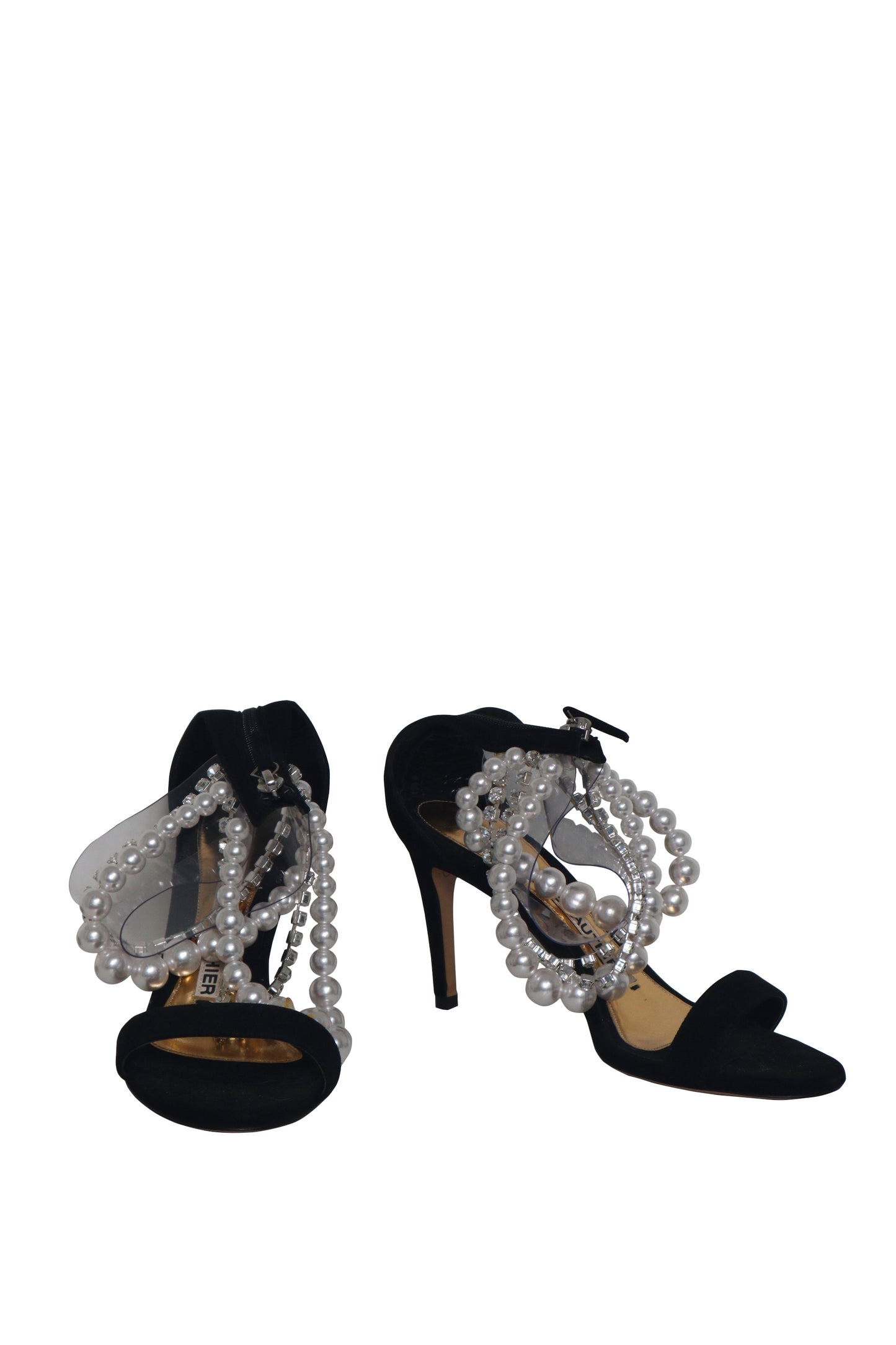 ALEXANDRE VAUTHIER - Pearl Crystal Black Heel - Size 38