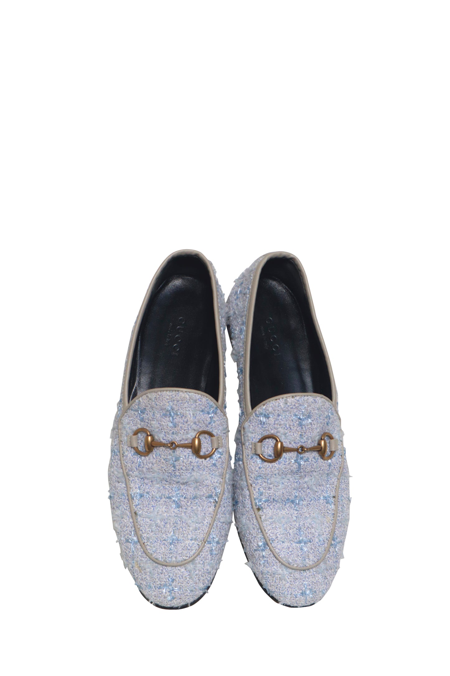 GUCCI - Blue Tweed Loafers - Size 37.5