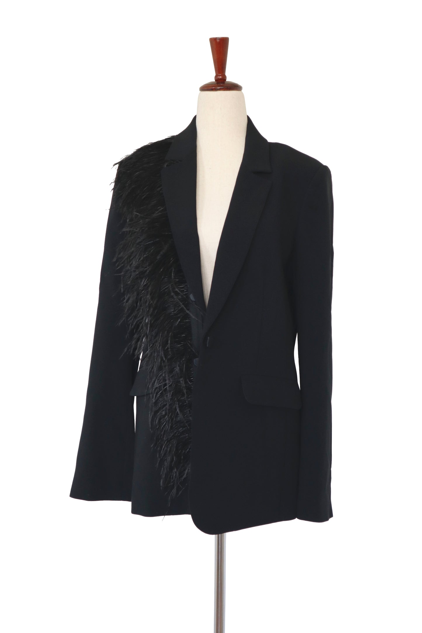 CINQ A SEPT - Black Feather Blazer W/ TAGS - US 6