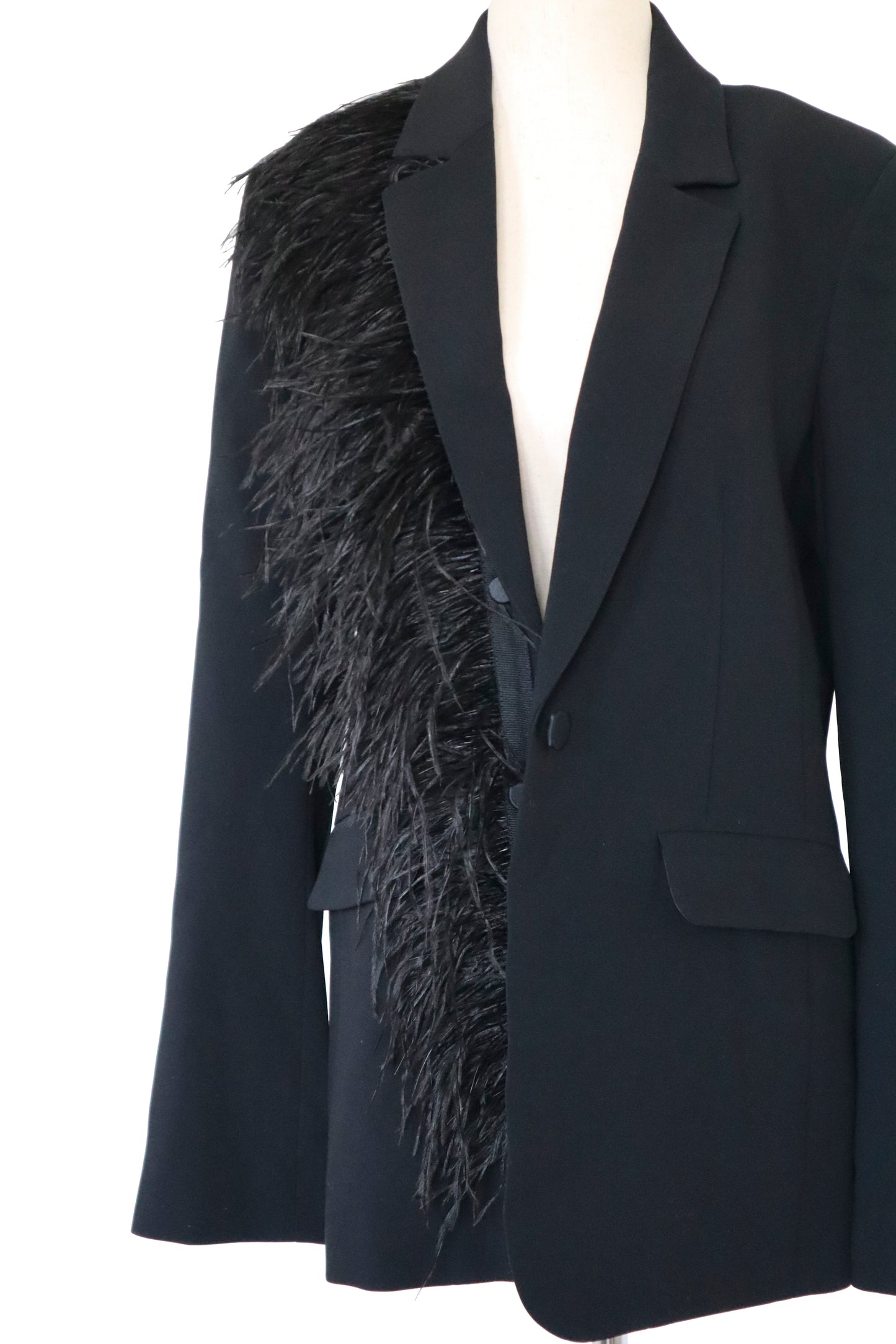 CINQ A SEPT - Black Feather Blazer W/ TAGS - US 6