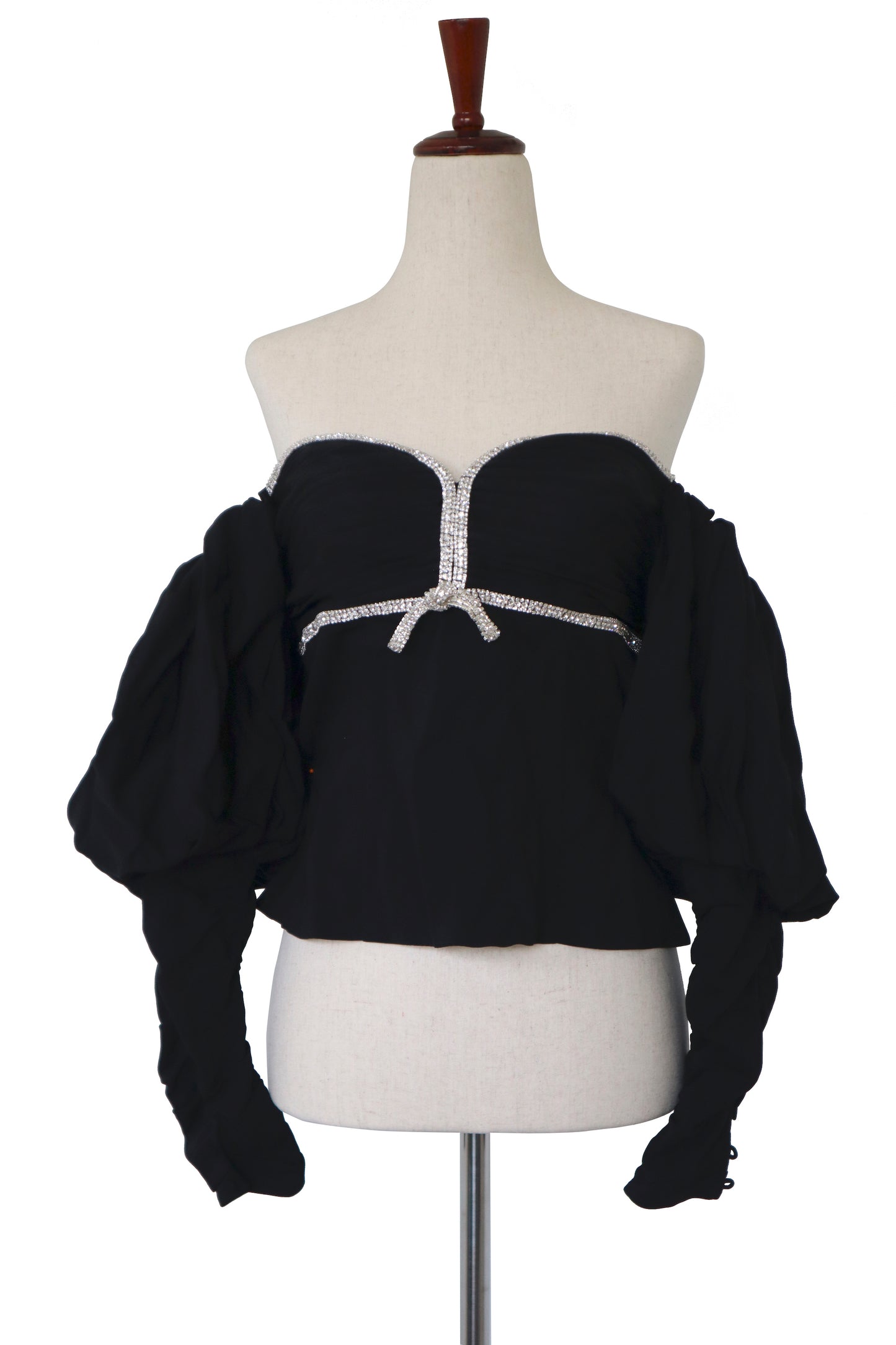 SELF PORTRAIT - Black Rhinestone Top - US 6