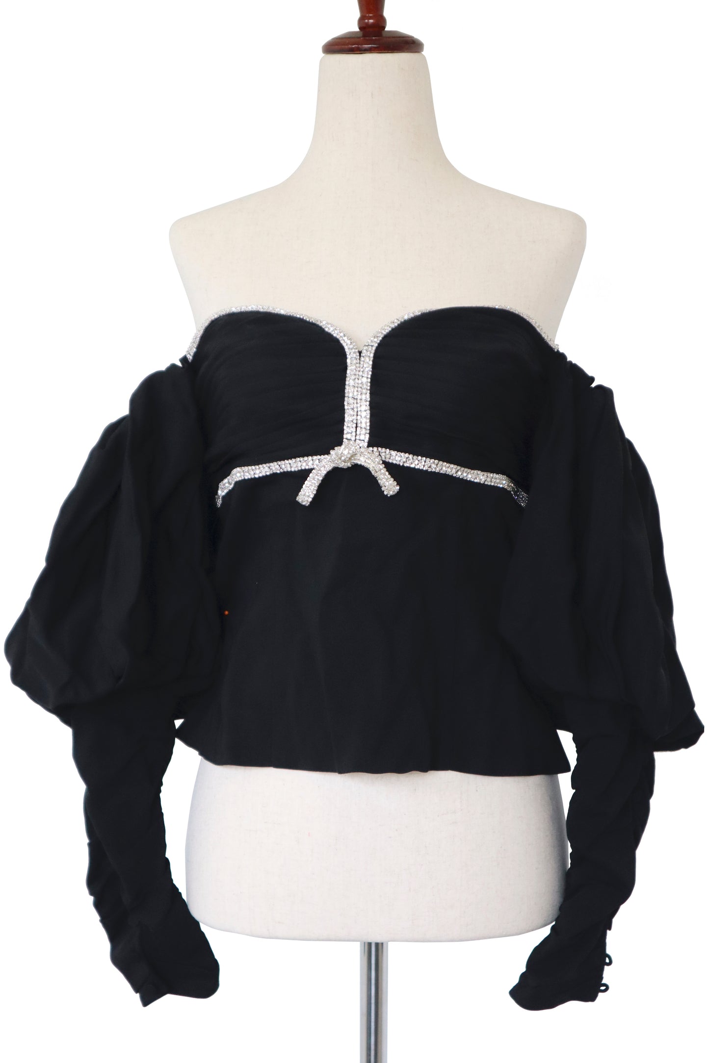 SELF PORTRAIT - Black Rhinestone Top - US 6