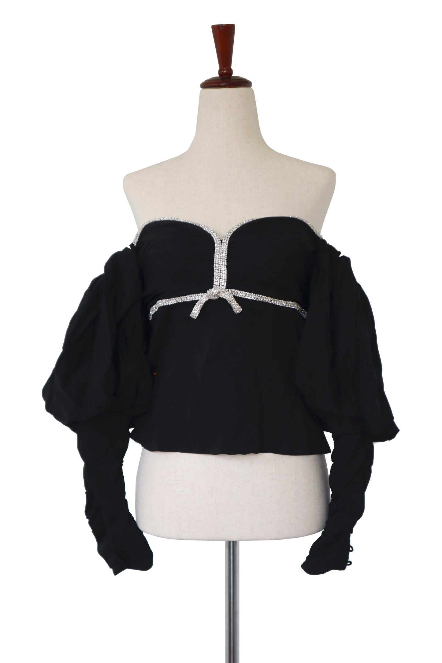 SELF PORTRAIT - Black Rhinestone Top - US 6