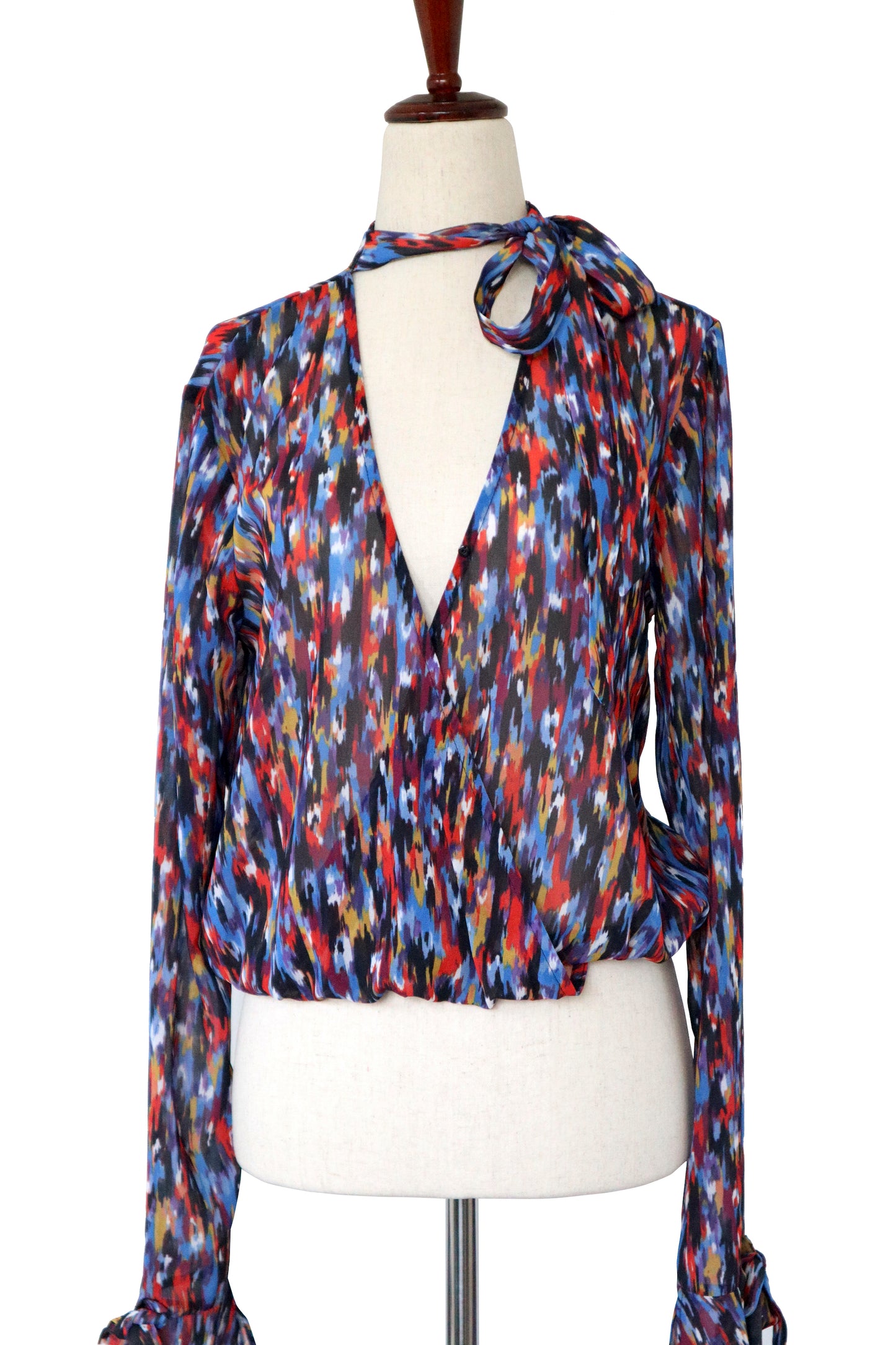 HOUSE OF HARLOW - Multi Color Sheer Long Sleeve Top - Size S