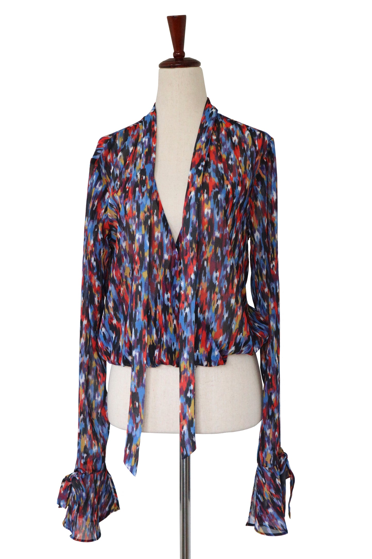 HOUSE OF HARLOW - Multi Color Sheer Long Sleeve Top - Size S