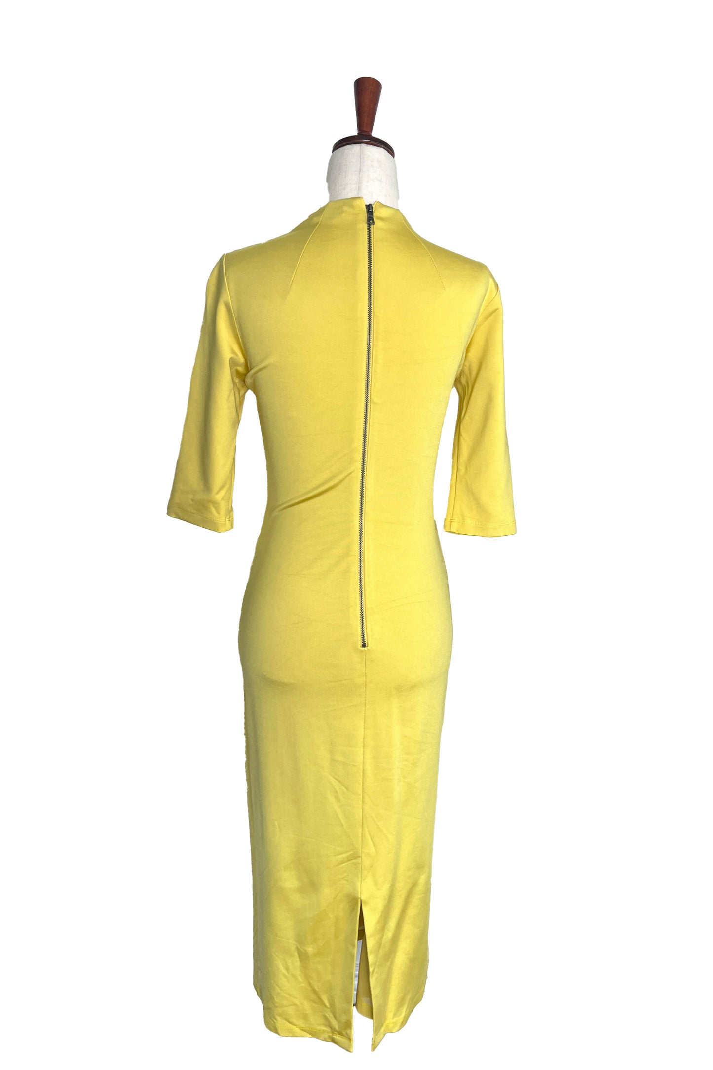 ALICE & OLIVIA - Yellow Mock Neck Midi Length Dress - Size 4