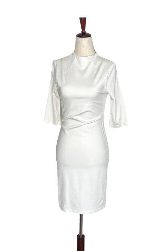 ALICE & OLIVIA - White Fitted Mock Neck Dress W/ TAGS - Size 4