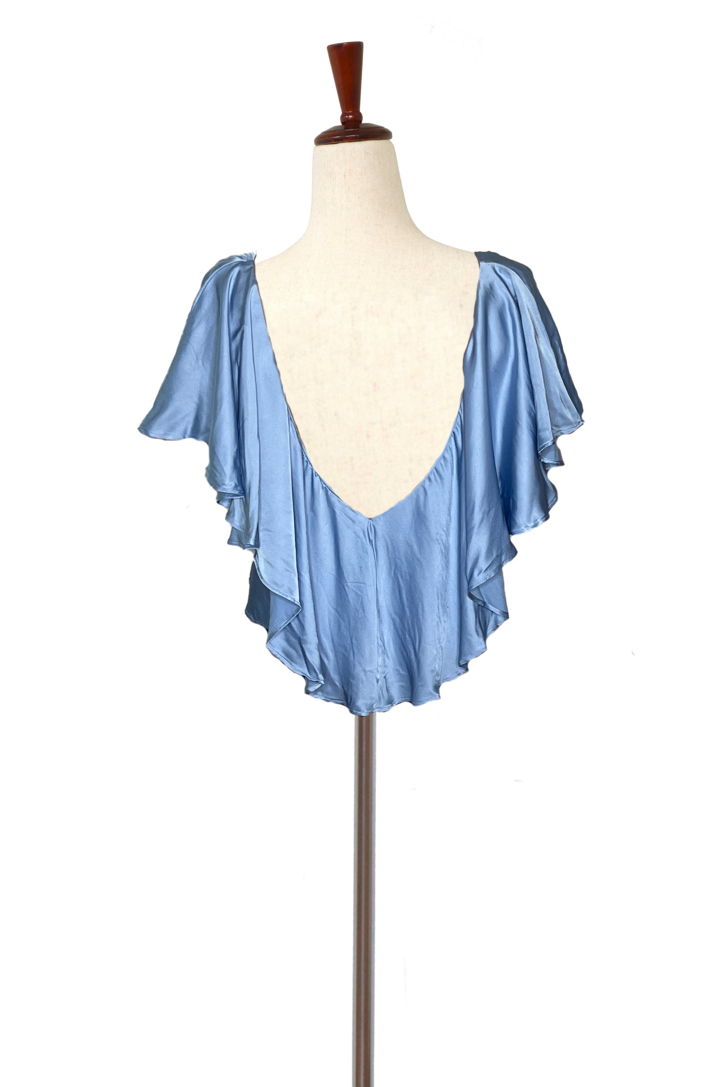 BACKSTAGE - Baby Blue Silk Top - Size S