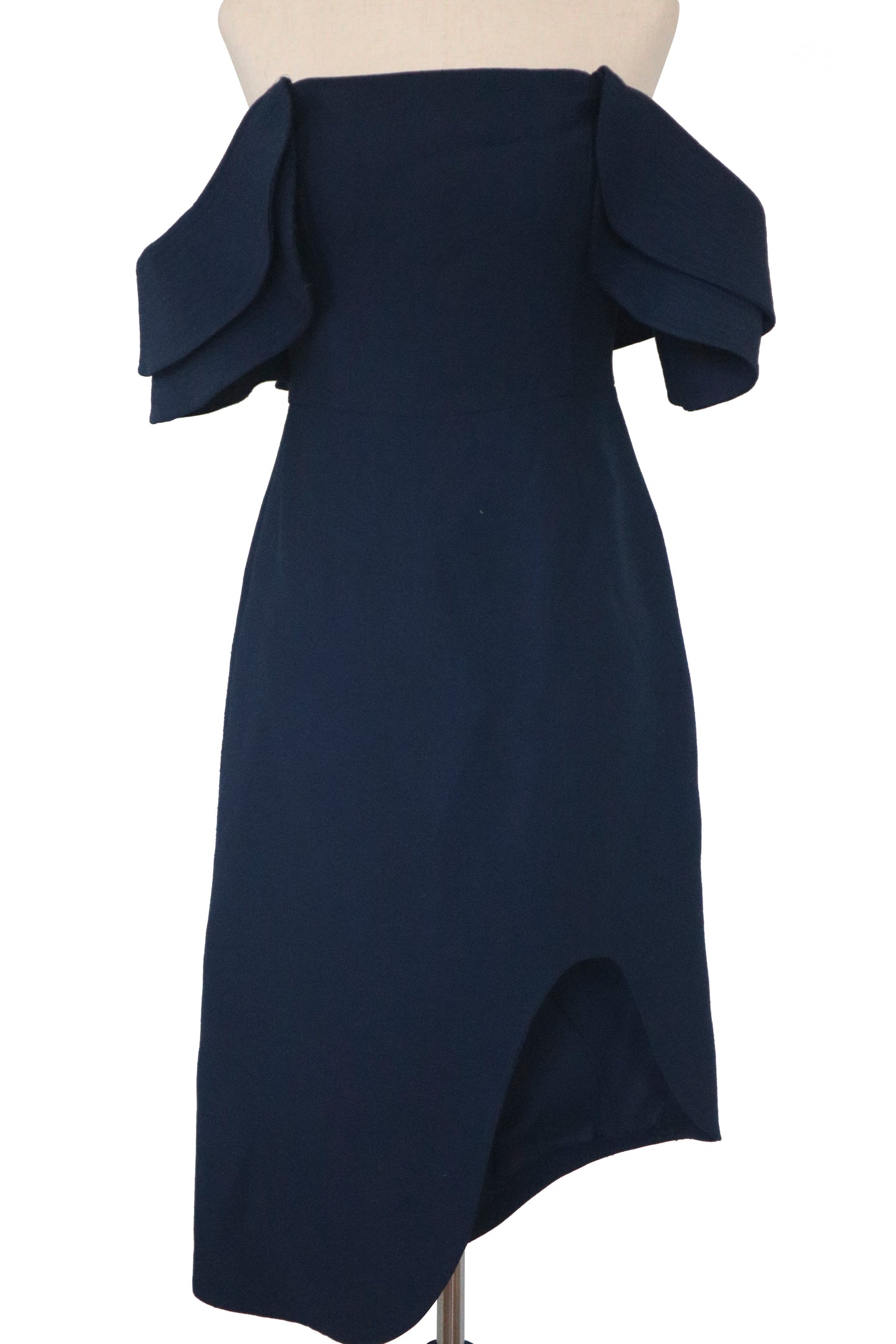 C/MEO COLLECTIVE - Navy Off The Shoulder Dress - Size M*