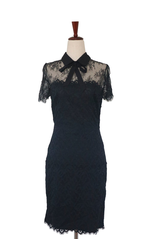 SANDRO - Black Lace Dress - US 2