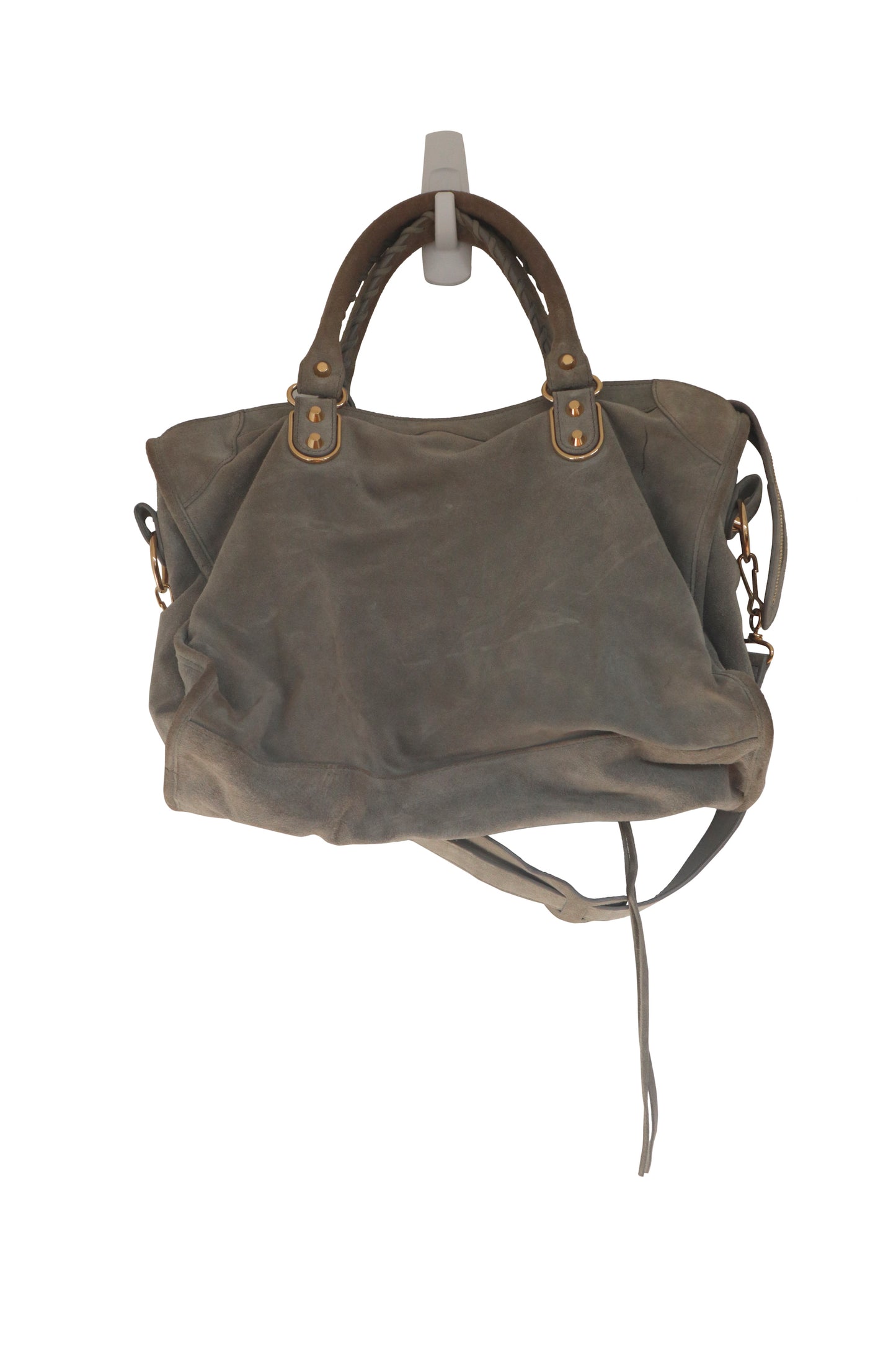 BALENCIAGA - Grey Suede Handbag