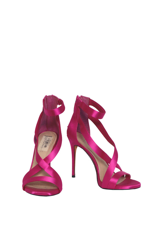 VINCE CAMUTO (SIGNED) - Pink Satin Heels WORN ON THE COVER OF NEXT LEVEL BASIC - Size 37.5