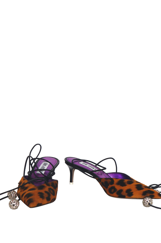 THE ATTICO - Leopard Kitten Heels - Size 37.5