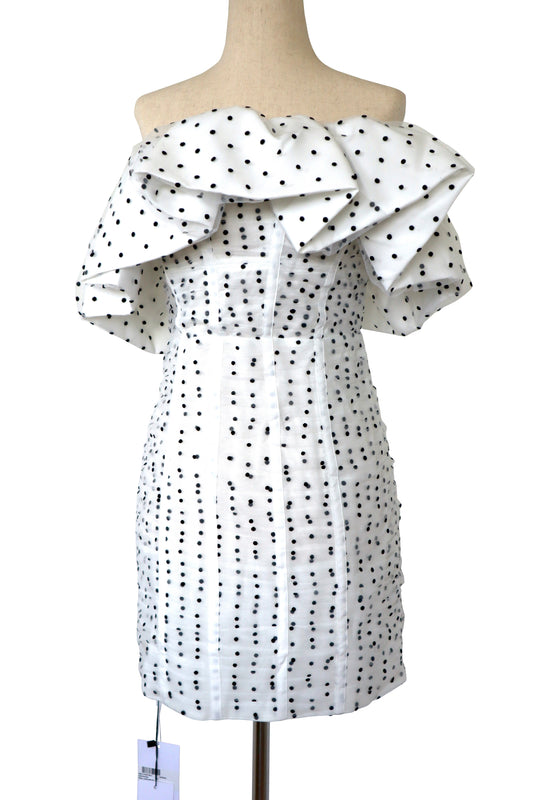 SELF PORTRAIT - White Polka Dot Dress W/ TAGS - US 6